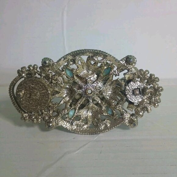 Vintage 60s Sam Fink Vanity Organizer Silver Tone Filigree with Rhinestones MCM - Picture 13 of 15
